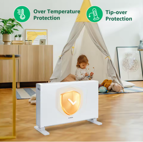 Convecteur Électrique 2000W – Basse Consommation, Tactile, Programmable & Silencieux