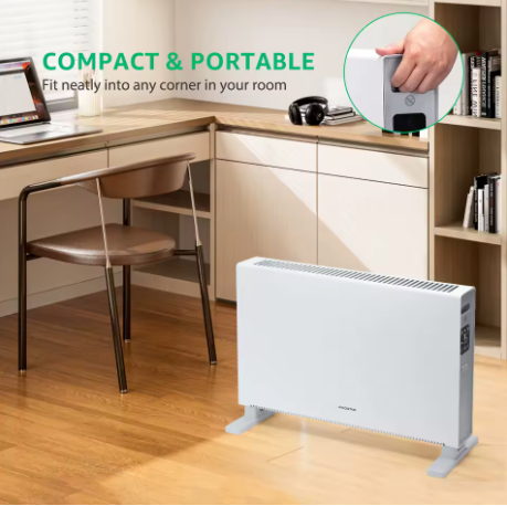 Convecteur Électrique 2000W – Basse Consommation, Tactile, Programmable & Silencieux