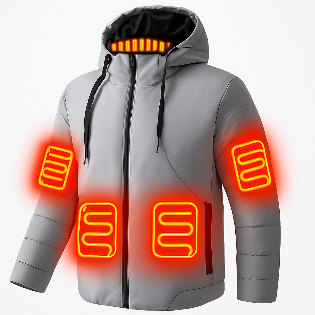 Veste Chauffante Intelligente Homme avec 11 Zones de Chauffage, Double Commande et 3 Niveaux de Température – Idéale pour l’Automne et l’Hiver