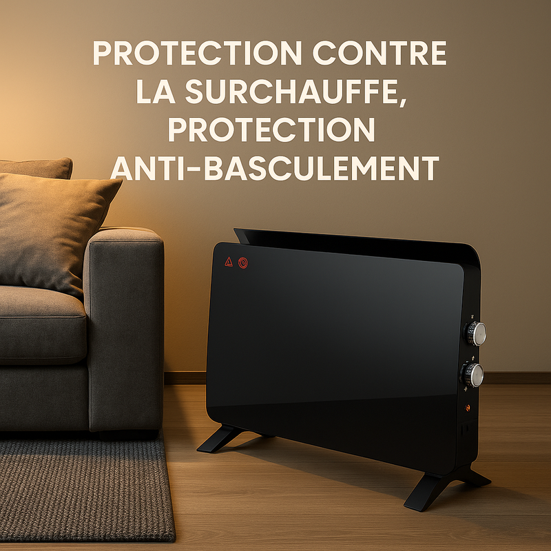 Radiateur Électrique Verre LED SEEMAX – Panneau Chauffant Design avec Minuterie