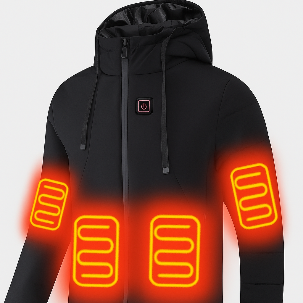 Veste Chauffante Intelligente Homme avec 11 Zones de Chauffage, Double Commande et 3 Niveaux de Température – Idéale pour l’Automne et l’Hiver
